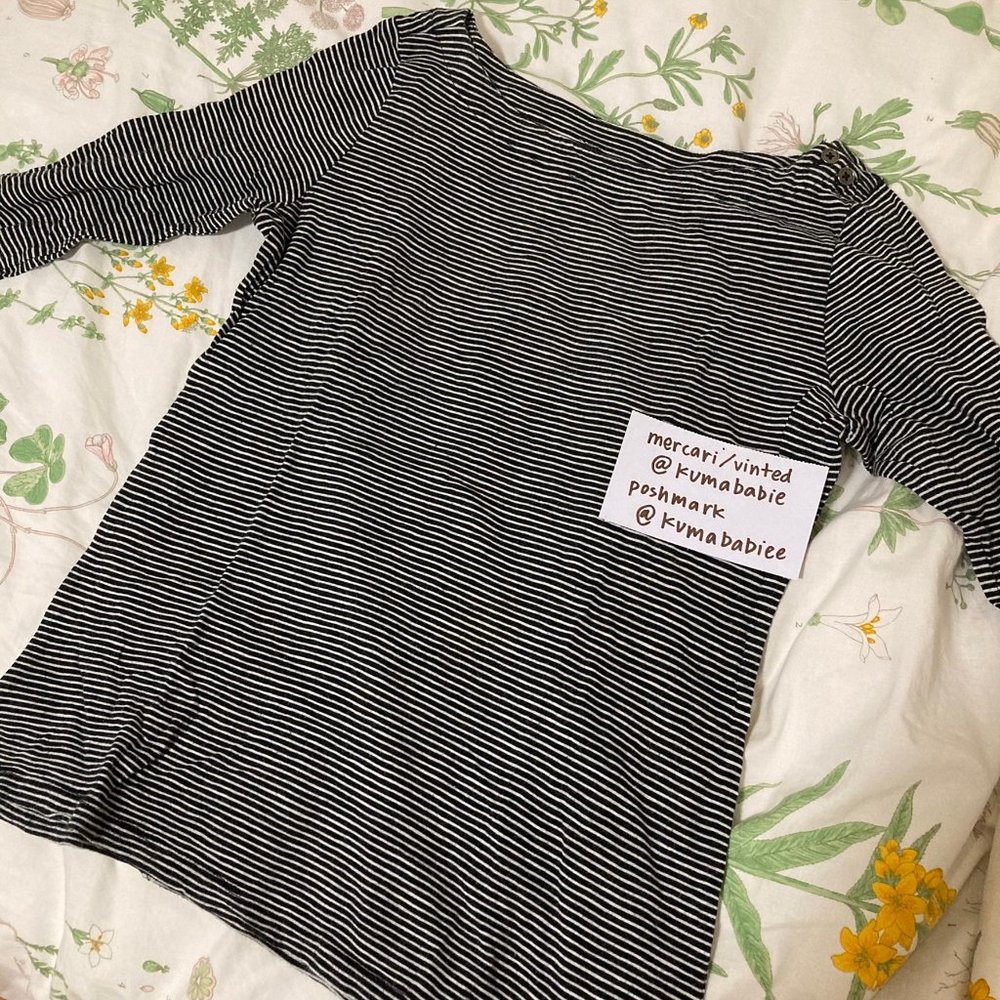 ann taylor loft - striped 3/4 sleeve top